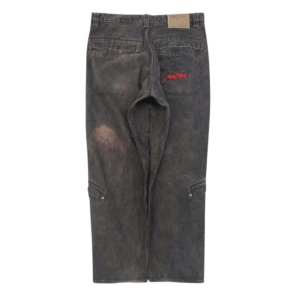 Johnny Blaze Y2K Hip Hop Relaxed Fit Denim Jeans Black W29 L24